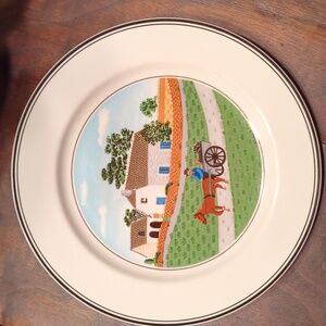 Villeroy & Boch Design Naif Plate #1 - Going To Market, 8.25 in
